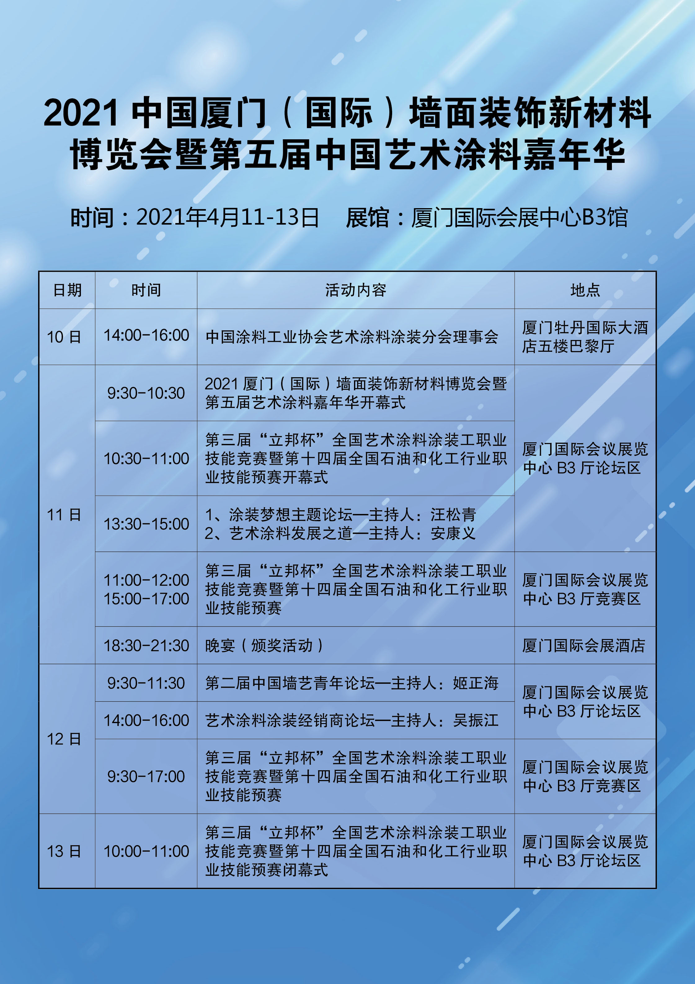 2021中國廈門（國際）墻面裝飾新材料博覽會暨第五屆中國藝術涂料嘉年華
